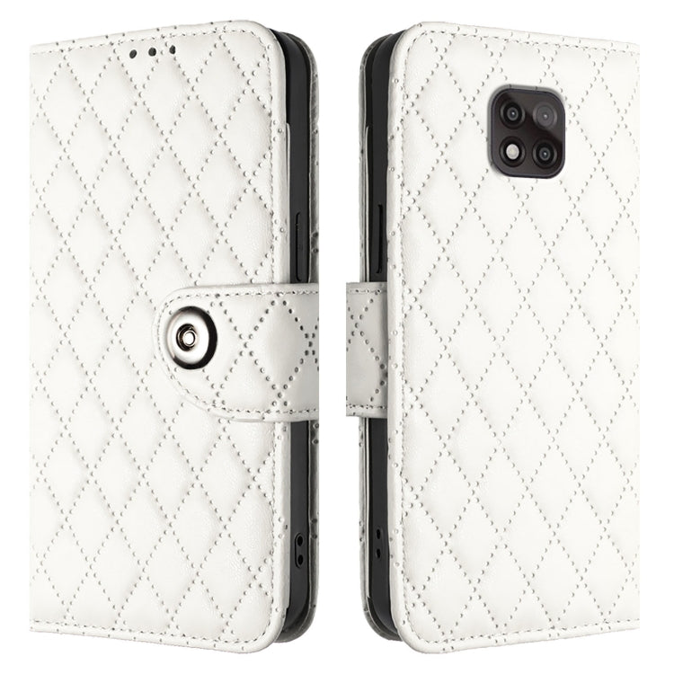 For Motorola Moto G Power 2021 Rhombic Texture Flip Leather Phone Case with Lanyard