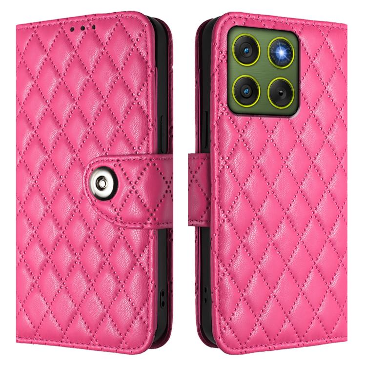 For Motorola Edge 70 5G Rhombic Texture Flip Leather Phone Case with Lanyard
