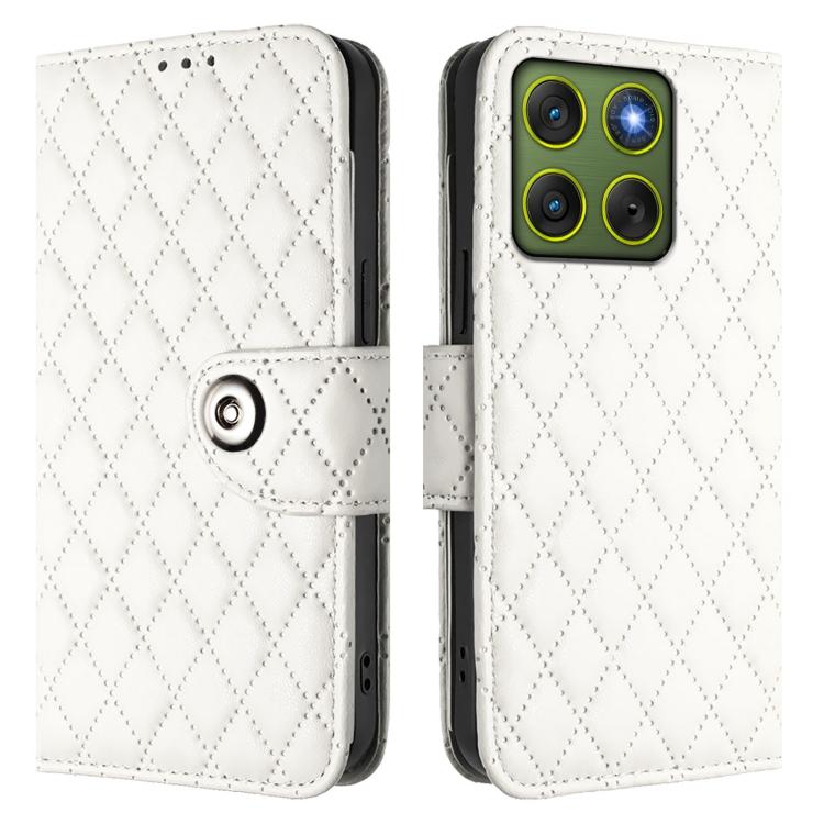 For Motorola Edge 70 5G Rhombic Texture Flip Leather Phone Case with Lanyard