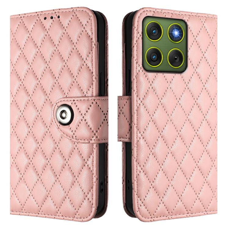 For Motorola Edge 70 5G Rhombic Texture Flip Leather Phone Case with Lanyard
