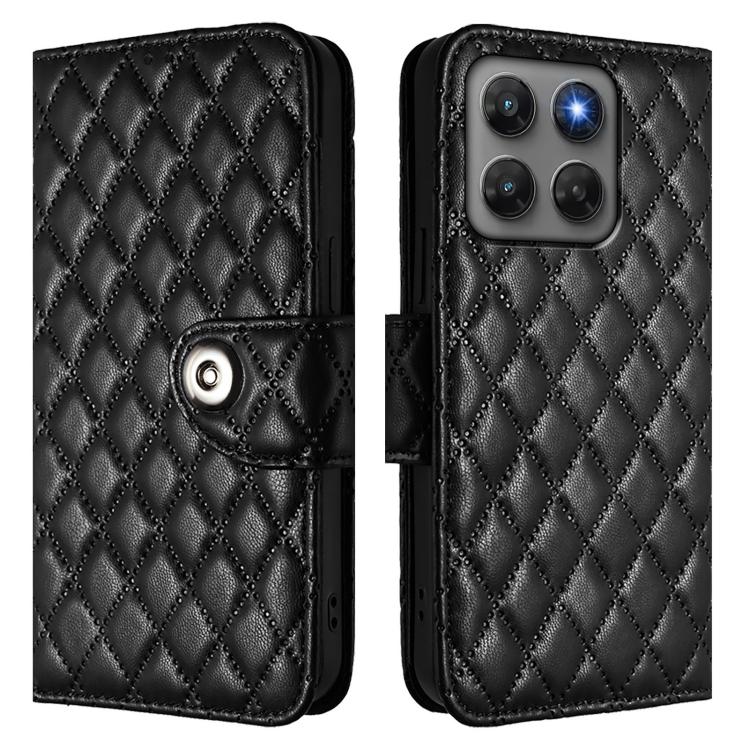 For Motorola Moto G37 / G37 Power / G47 5G Rhombic Texture Flip Leather Phone Case with Lanyard