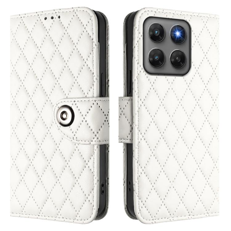 For Motorola Moto G37 / G37 Power / G47 5G Rhombic Texture Flip Leather Phone Case with Lanyard