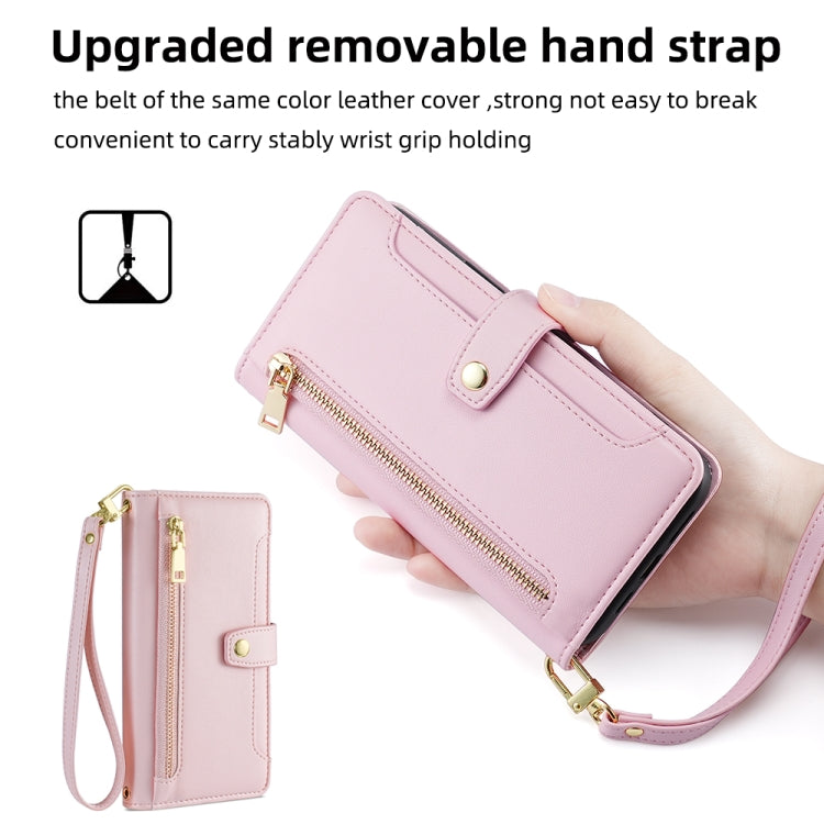 For Tecno Spark 30C 4G Sheep Texture Cross-body Zipper Wallet Leather Phone Case