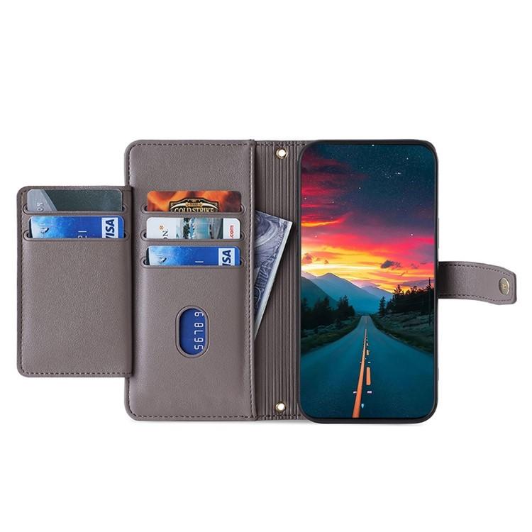 For Tecno Pop 10 4G Sheep Texture Cross-body Zipper Wallet Leather Phone Case