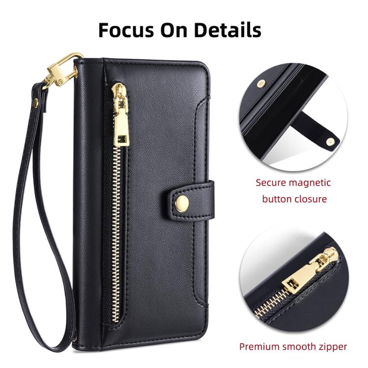 For Tecno Camon 50 Pro 4G Sheep Texture Cross-body Zipper Wallet Leather Phone Case