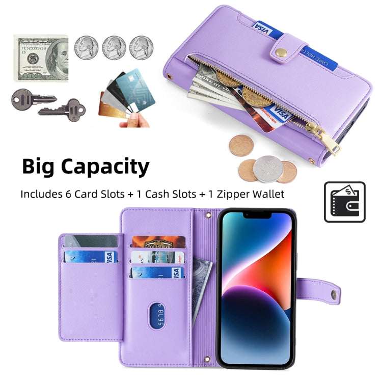 For itel P55+ 4G Sheep Texture Cross-body Zipper Wallet Leather Phone Case