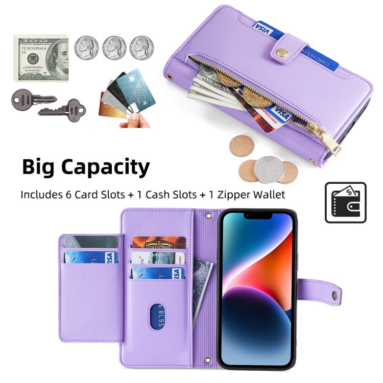 For itel A100C 4G Sheep Texture Cross-body Zipper Wallet Leather Phone Case