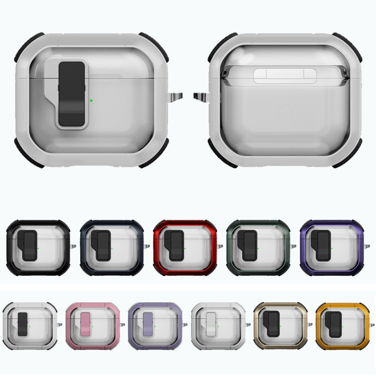 For AirPods 4 Thunder Clear Wireless Earphones Protective Case with Magnetic Switch