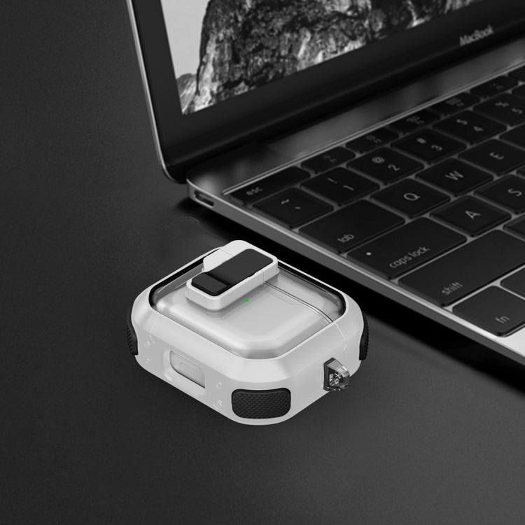 For AirPods 4 Thunder Clear Wireless Earphones Protective Case with Magnetic Switch