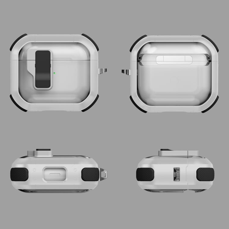 For AirPods 4 Thunder Clear Wireless Earphones Protective Case with Magnetic Switch