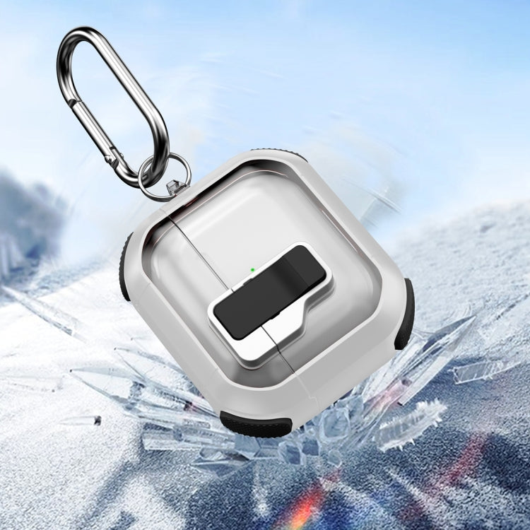 For AirPods 4 Thunder Clear Wireless Earphones Protective Case with Magnetic Switch