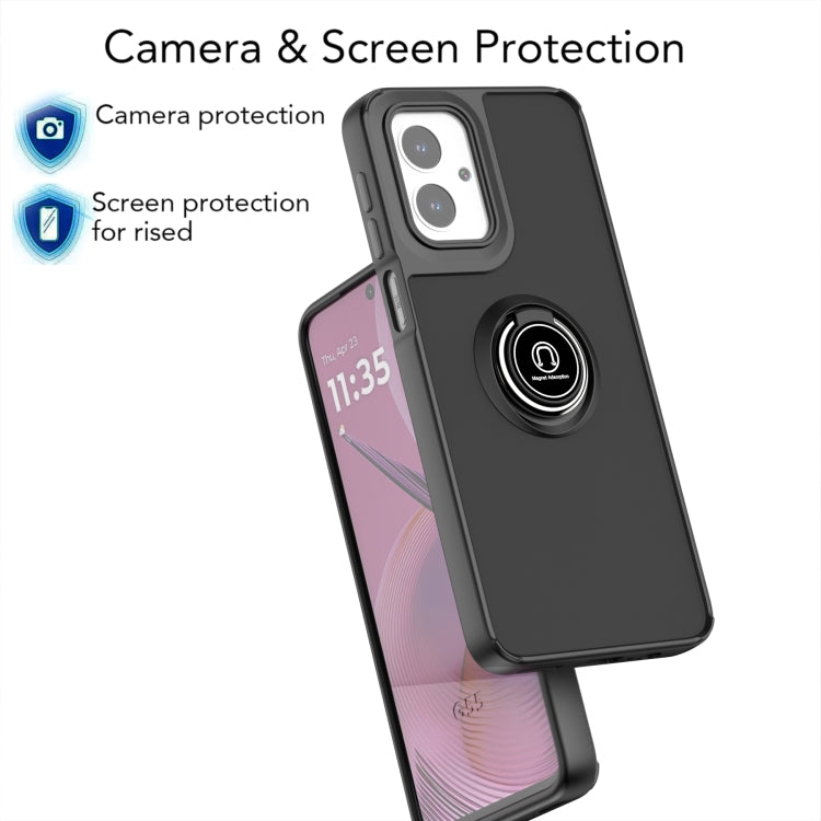 For Motorola Moto G55 Q Shadow 1 Series TPU + PC Phone Case with Ring