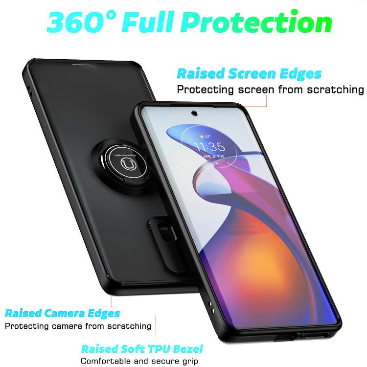 For Motorola Edge 30 Fusion Q Shadow 1 Series TPU + PC Phone Case with Ring