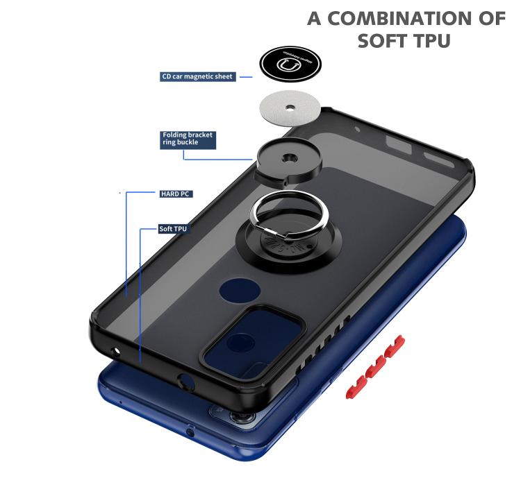 For Motorola Moto G Play 2023 Q Shadow 1 Series TPU + PC Phone Case with Ring