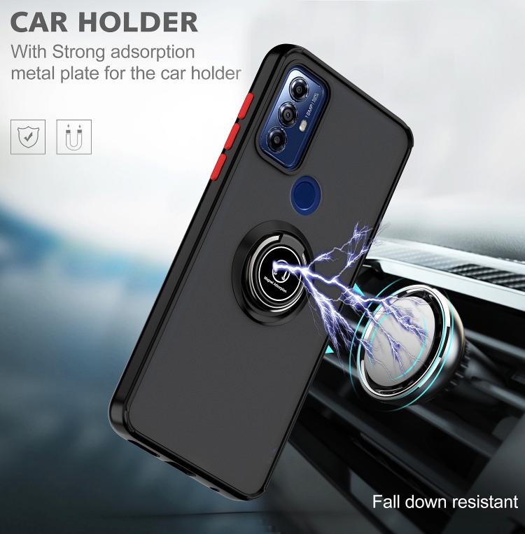 For Motorola Moto G Play 2023 Q Shadow 1 Series TPU + PC Phone Case with Ring