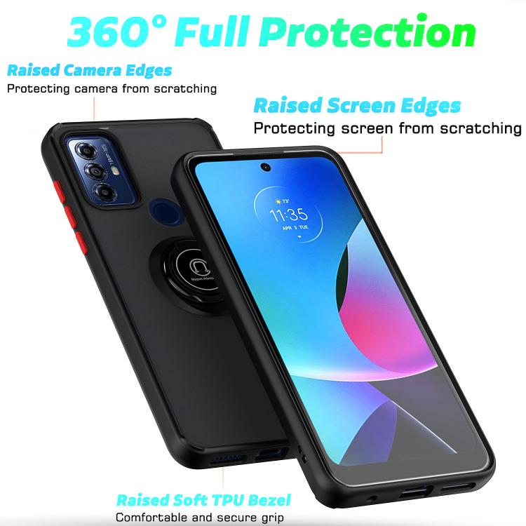 For Motorola Moto G Play 2023 Q Shadow 1 Series TPU + PC Phone Case with Ring