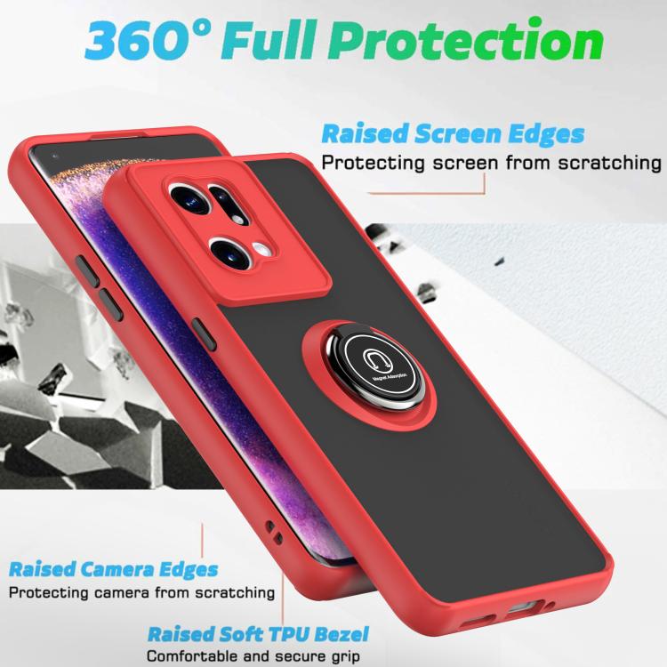 For OPPO Find X5 Q Shadow 1 Series TPU + PC Phone Case with Ring