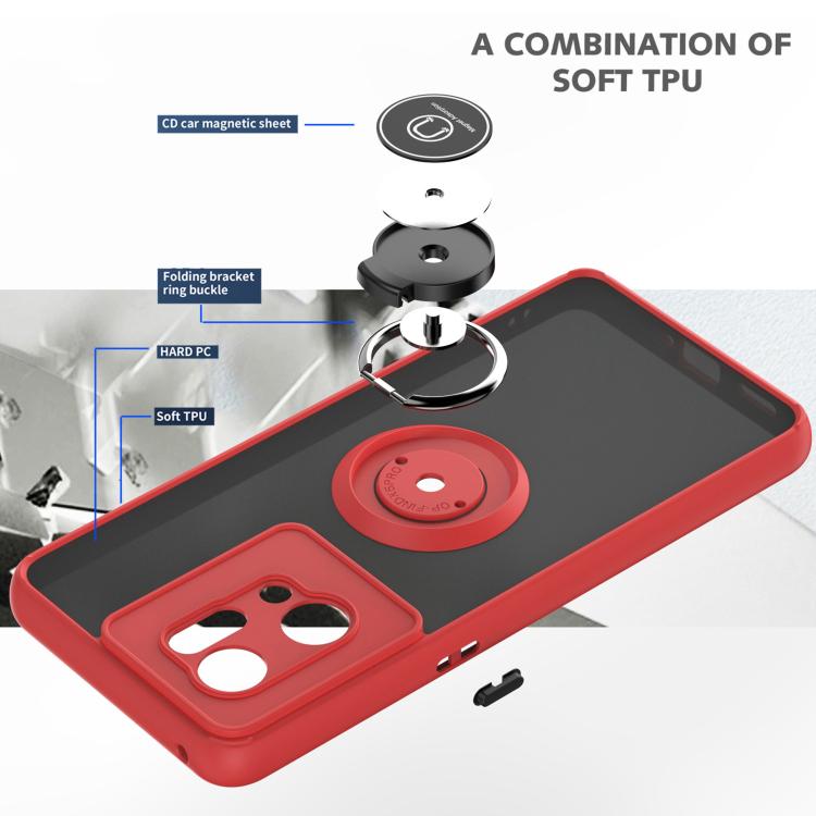 For OPPO Find X5 Q Shadow 1 Series TPU + PC Phone Case with Ring