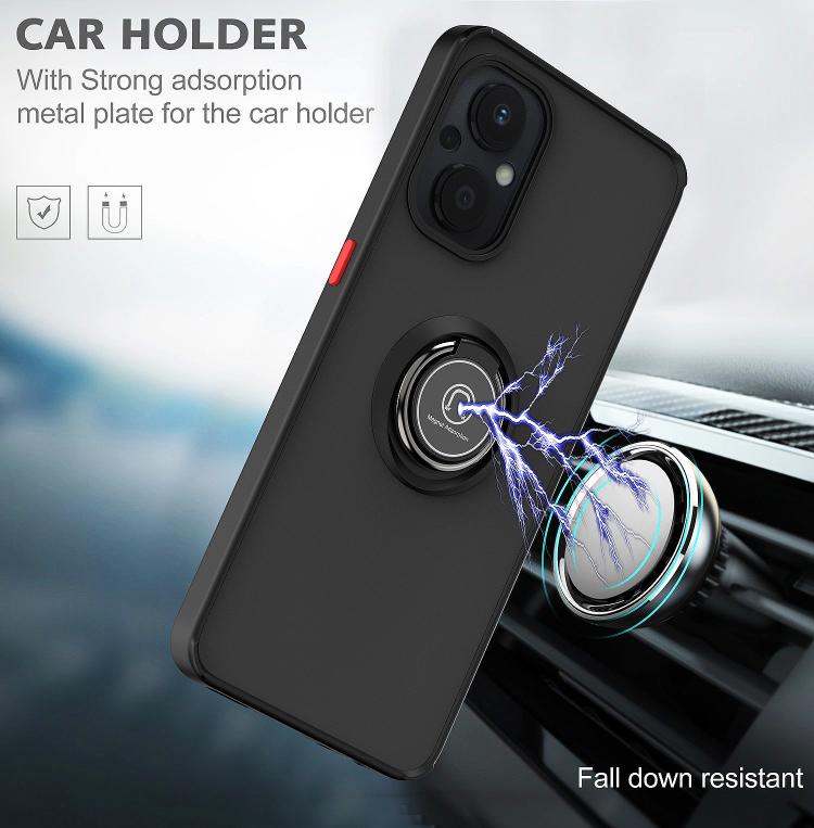 For OPPO Reno7 Z 5G Q Shadow 1 Series TPU + PC Phone Case with Ring