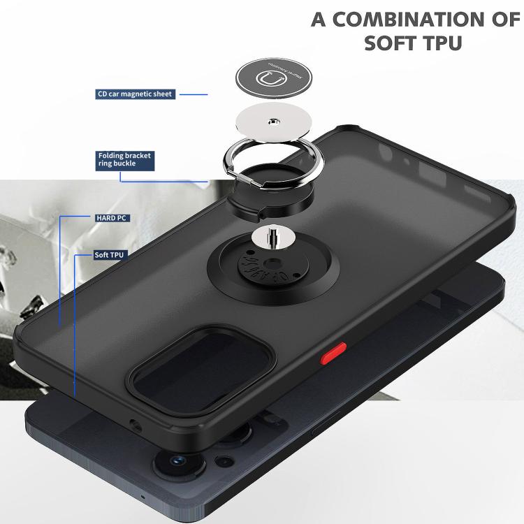 For OPPO Reno7 Z 5G Q Shadow 1 Series TPU + PC Phone Case with Ring