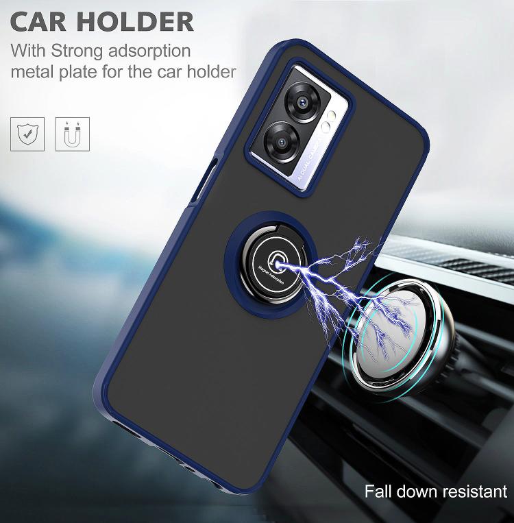 For OPPO A57 5G 2022 Q Shadow 1 Series TPU + PC Phone Case with Ring