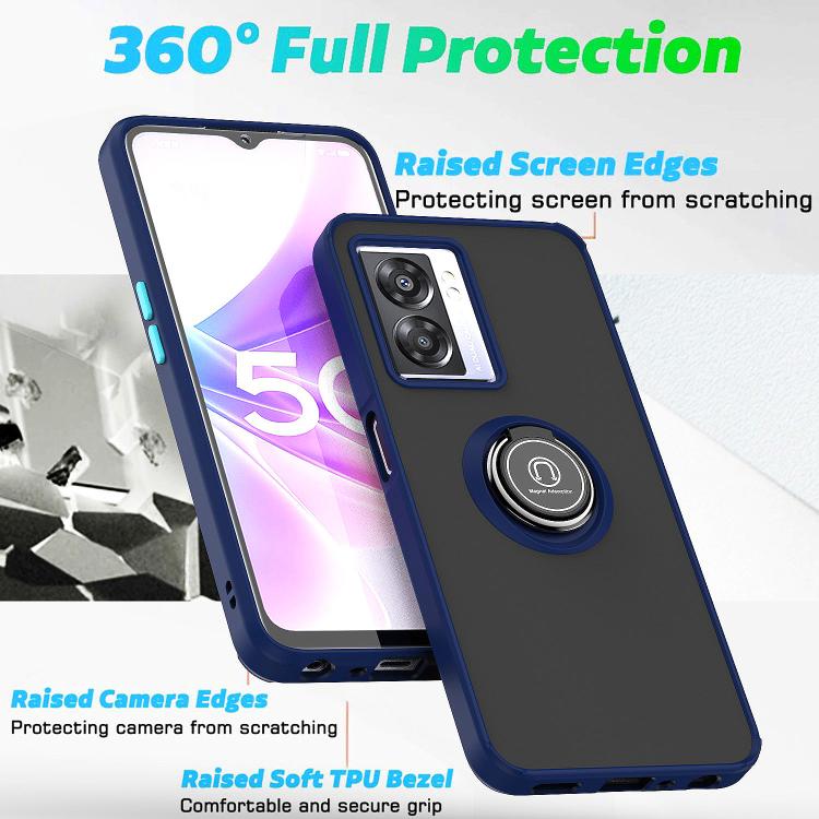 For OPPO A57 5G 2022 Q Shadow 1 Series TPU + PC Phone Case with Ring