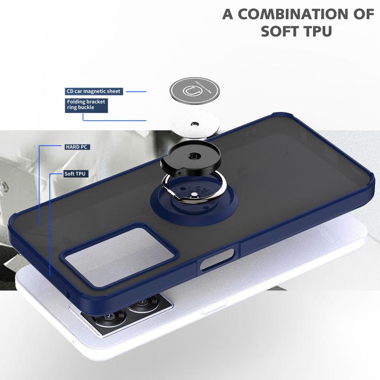 For OPPO A57 5G 2022 Q Shadow 1 Series TPU + PC Phone Case with Ring