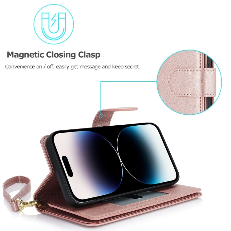 For iPhone 16 Pro Multi-Card Wallet RFID Leather Phone Case