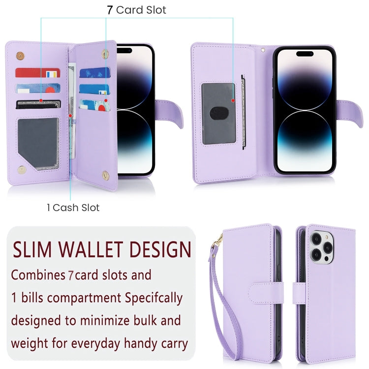 For iPhone 16 Pro Multi-Card Wallet RFID Leather Phone Case