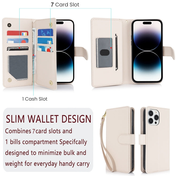 For iPhone 16 Pro Multi-Card Wallet RFID Leather Phone Case