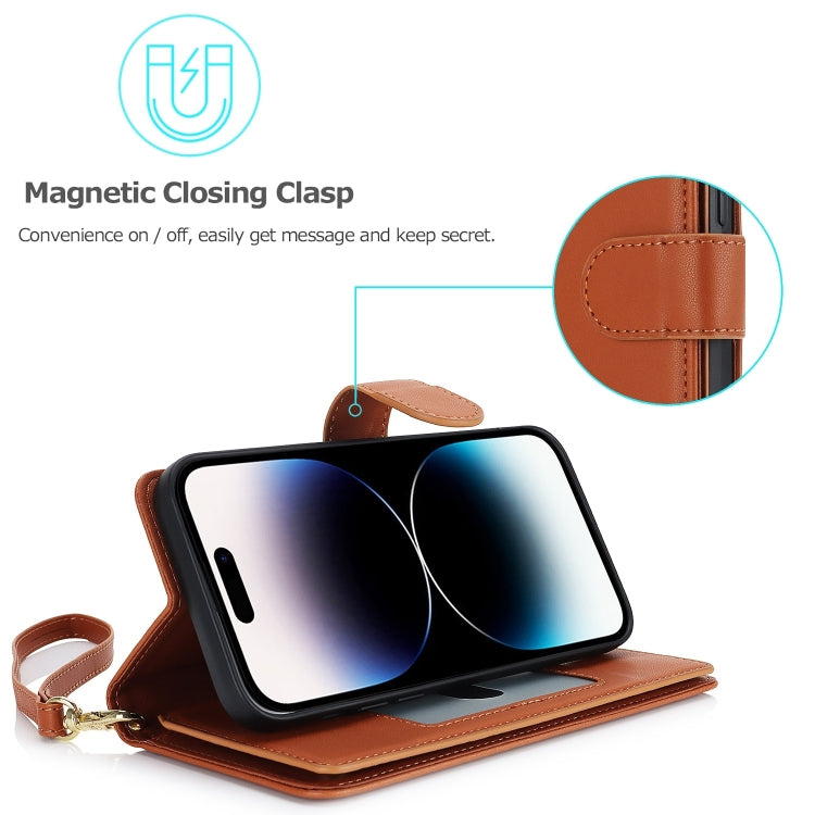For iPhone 16 Pro Multi-Card Wallet RFID Leather Phone Case