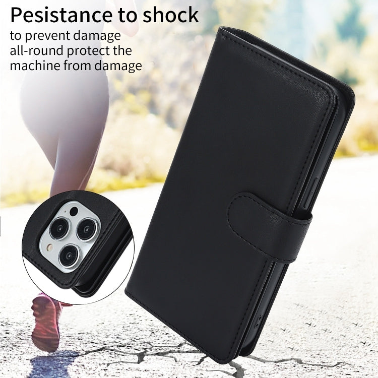 For iPhone 16 Pro Max Multi-Card Wallet RFID Leather Phone Case