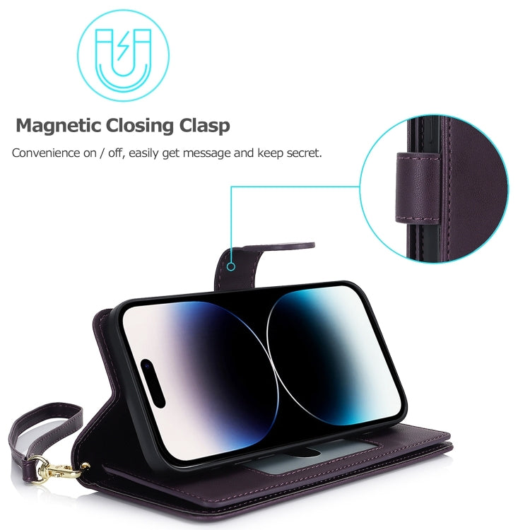 For iPhone 16 Pro Max Multi-Card Wallet RFID Leather Phone Case