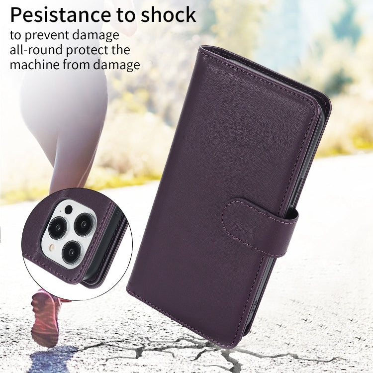 For iPhone 16 Pro Max Multi-Card Wallet RFID Leather Phone Case