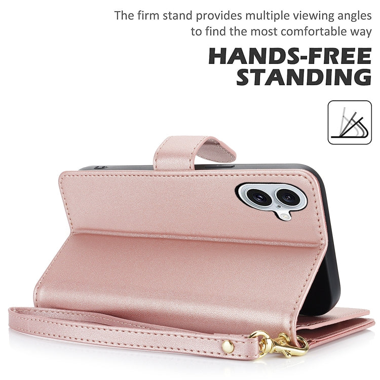 For iPhone 16 Multi-Card Wallet RFID Leather Phone Case