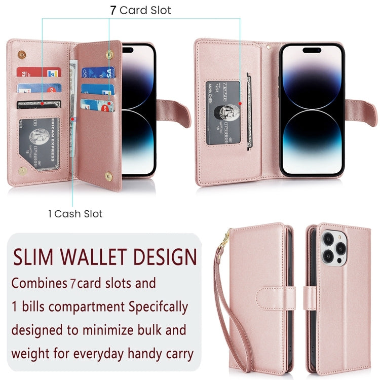 For iPhone 16 Multi-Card Wallet RFID Leather Phone Case