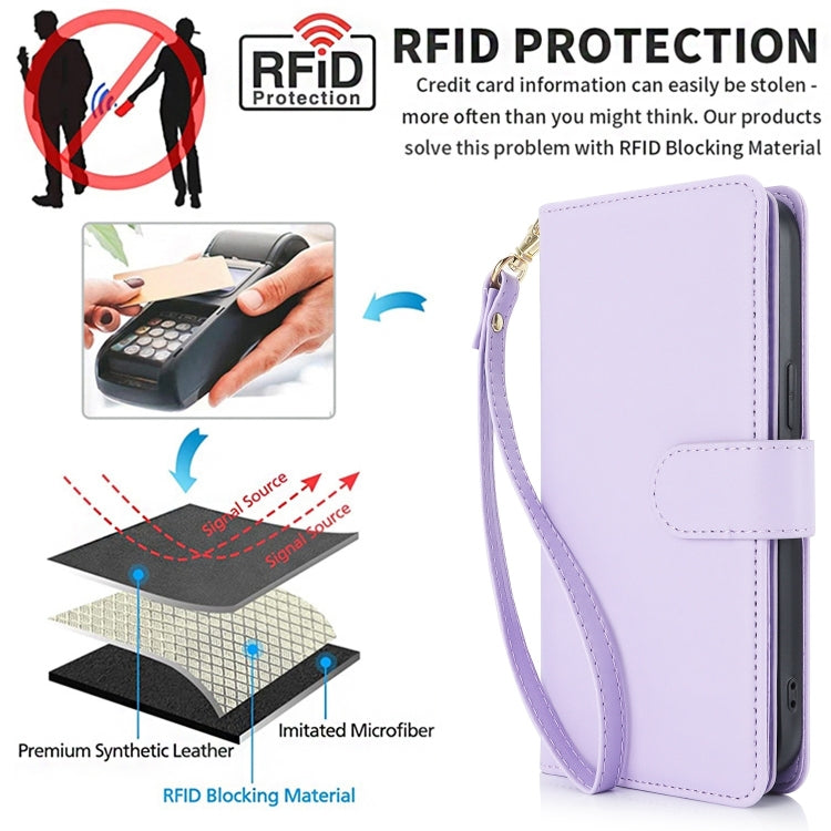 For iPhone 16 Multi-Card Wallet RFID Leather Phone Case