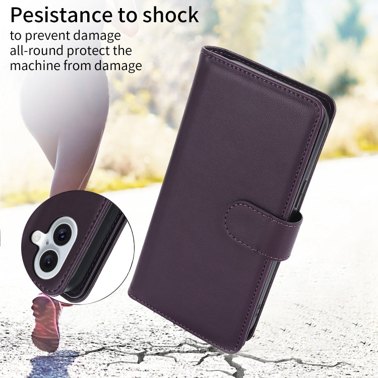 For iPhone 16 Plus Multi-Card Wallet RFID Leather Phone Case
