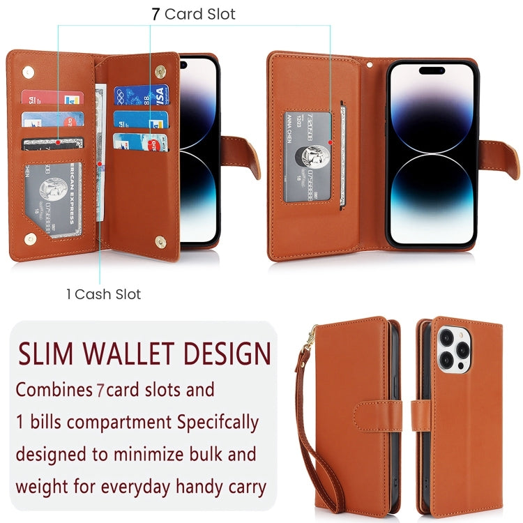 For iPhone 16 Plus Multi-Card Wallet RFID Leather Phone Case