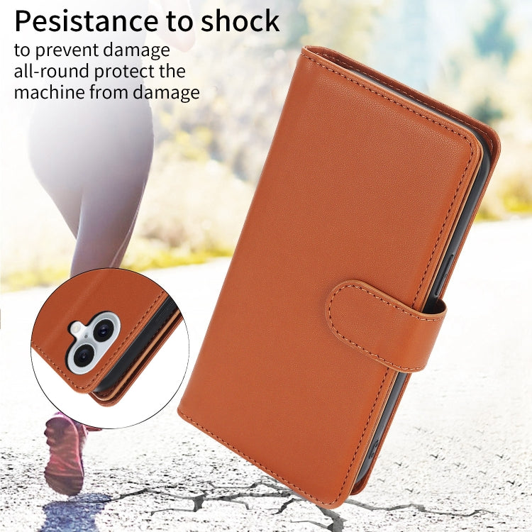 For iPhone 16 Plus Multi-Card Wallet RFID Leather Phone Case