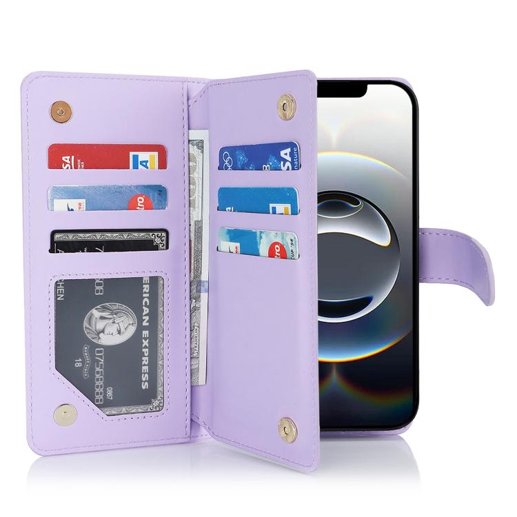 For iPhone 17e / 16e Multi-Card Wallet RFID Leather Phone Case