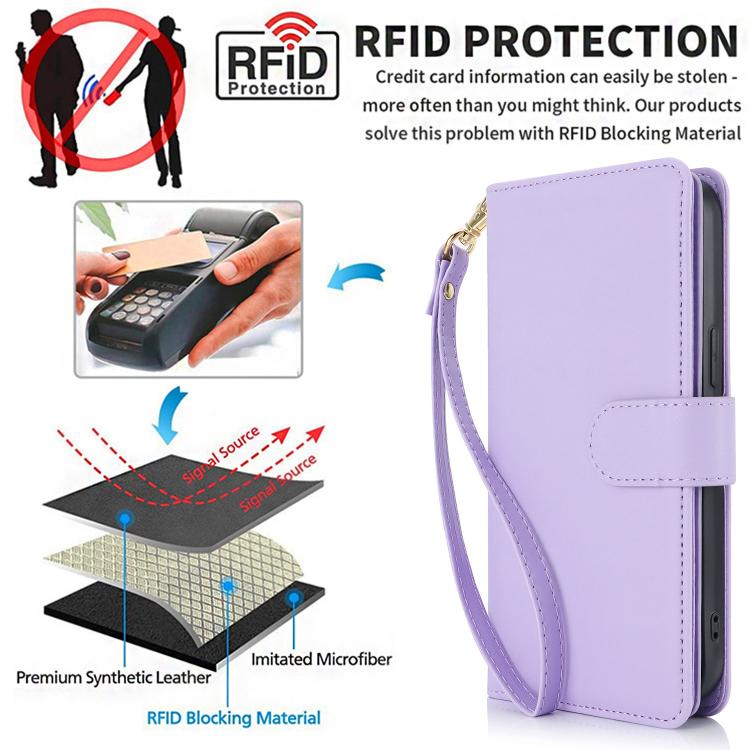 For iPhone 17e / 16e Multi-Card Wallet RFID Leather Phone Case