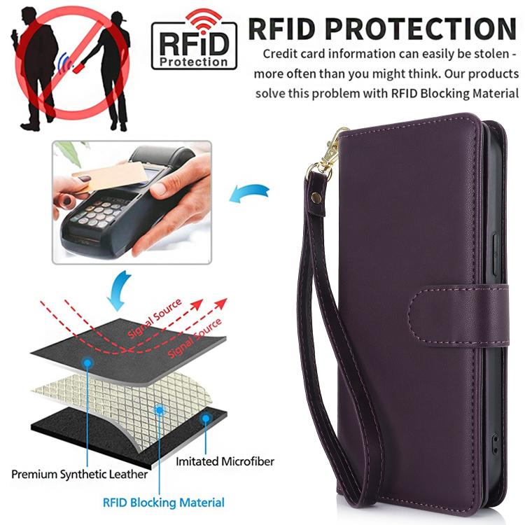 For iPhone 17e / 16e Multi-Card Wallet RFID Leather Phone Case