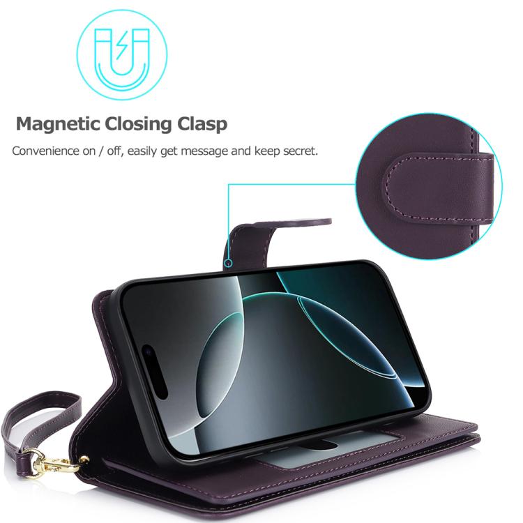 For iPhone 17 Pro Max Multi-Card Wallet RFID Leather Phone Case