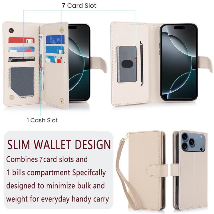 For iPhone 17 Pro Max Multi-Card Wallet RFID Leather Phone Case
