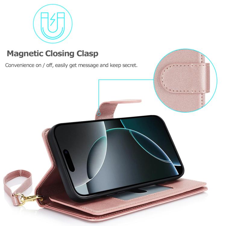 For iPhone 17 Pro Multi-Card Wallet RFID Leather Phone Case