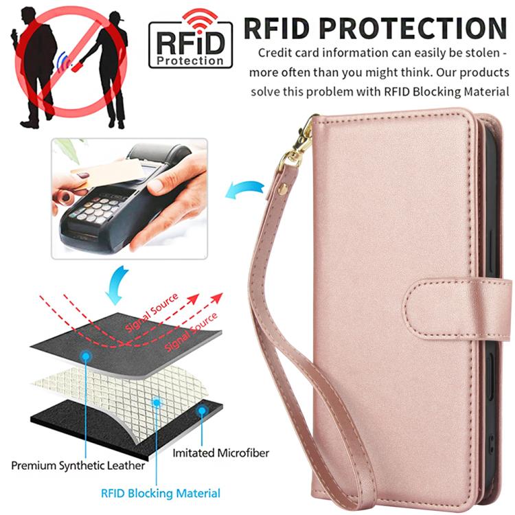 For iPhone 17 Pro Multi-Card Wallet RFID Leather Phone Case
