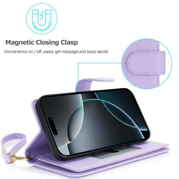For iPhone 17 Pro Multi-Card Wallet RFID Leather Phone Case