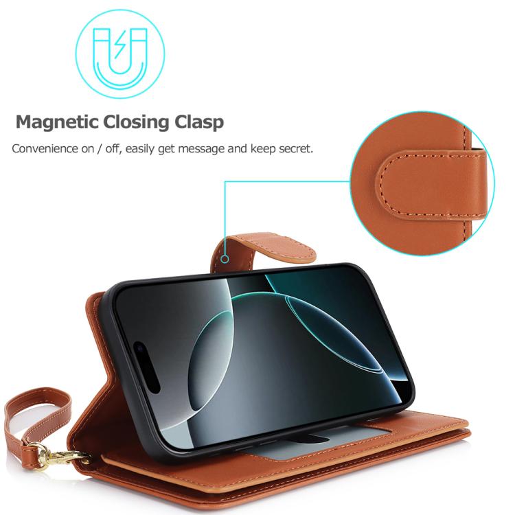 For iPhone 17 Pro Multi-Card Wallet RFID Leather Phone Case