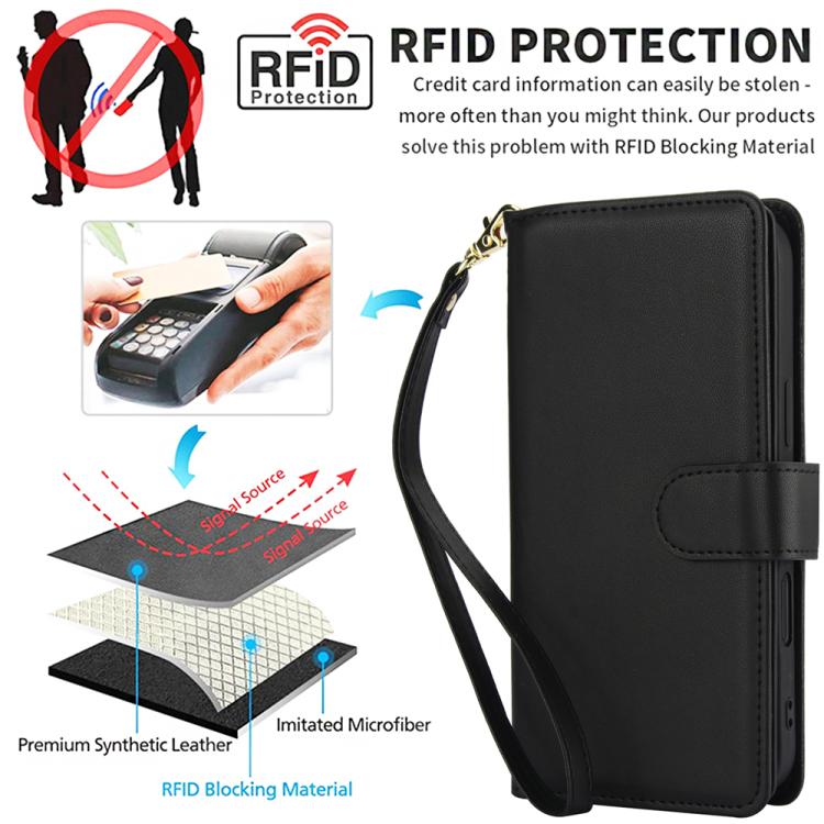 For iPhone 17 Multi-Card Wallet RFID Leather Phone Case